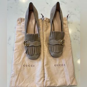 Gucci Marmont Light Brown Suede Heels Size 41.5